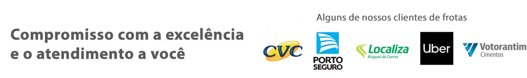 Compromisso com a excelência e o atendimento a você. Alguns de nossos clientes de frotas: CVC, Porto Seguro, Localiza, Uber e Votorantim Cimentos.